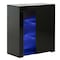 Basicwise Office or Living Room Side Storage Cabinet With LED, Black QI003951.BK - alternate 1